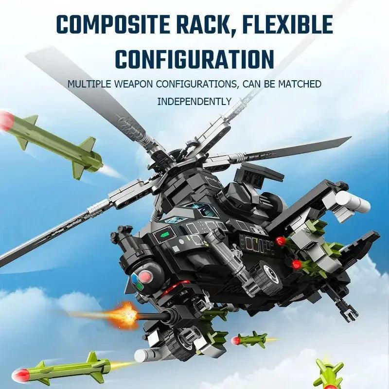  WZ10 Helicopter Building Blocks Military Model Kit STEM -  ToylandEU™