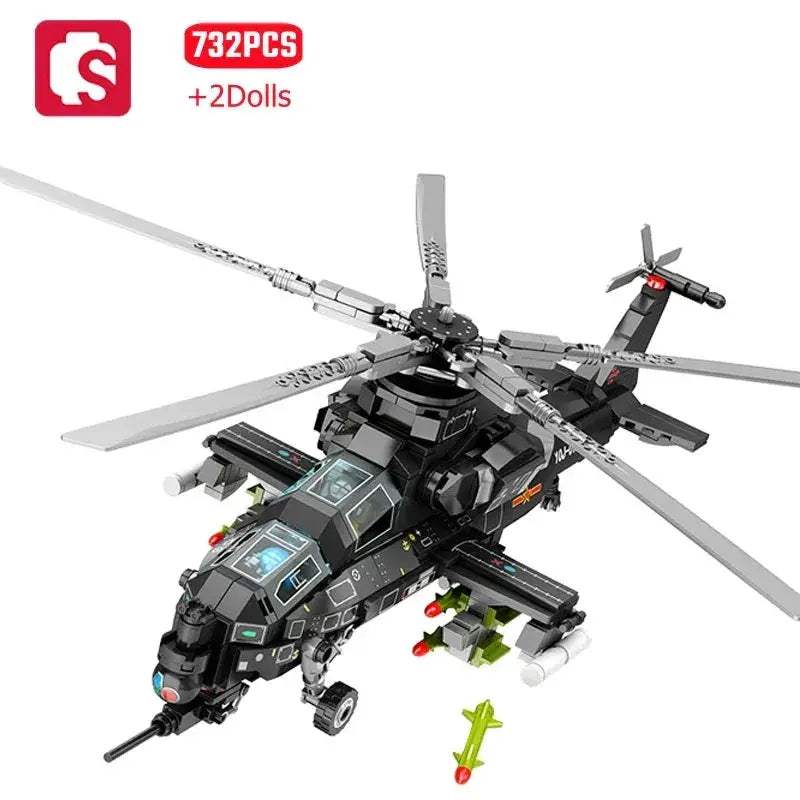 WZ10 Helicopter Building Blocks Military Model Kit - ToylandEU
