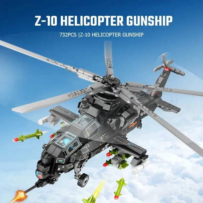 WZ10 Helicopter Building Blocks Military Model Kit - ToylandEU