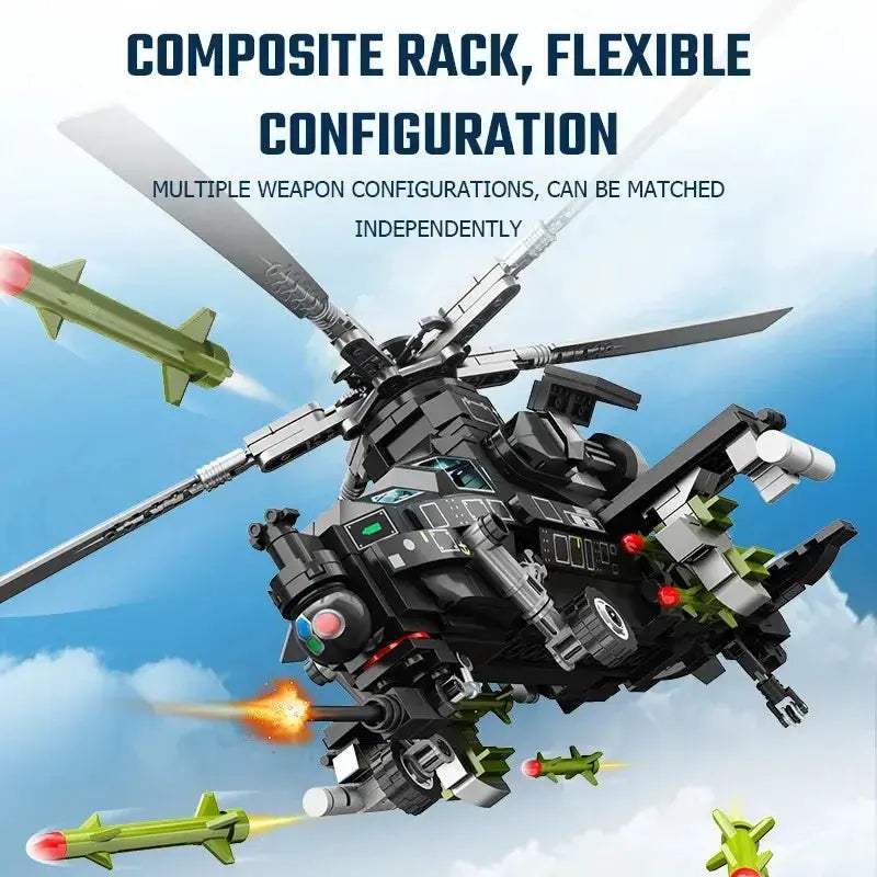 WZ10 Helicopter Building Blocks Military Model Kit - ToylandEU