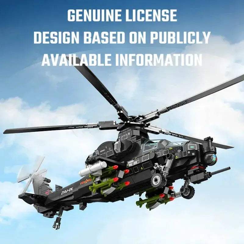 WZ10 Helicopter Building Blocks Military Model Kit - ToylandEU
