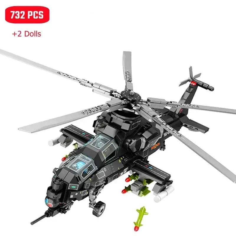 WZ10 Helicopter Building Blocks Military Model Kit - ToylandEU