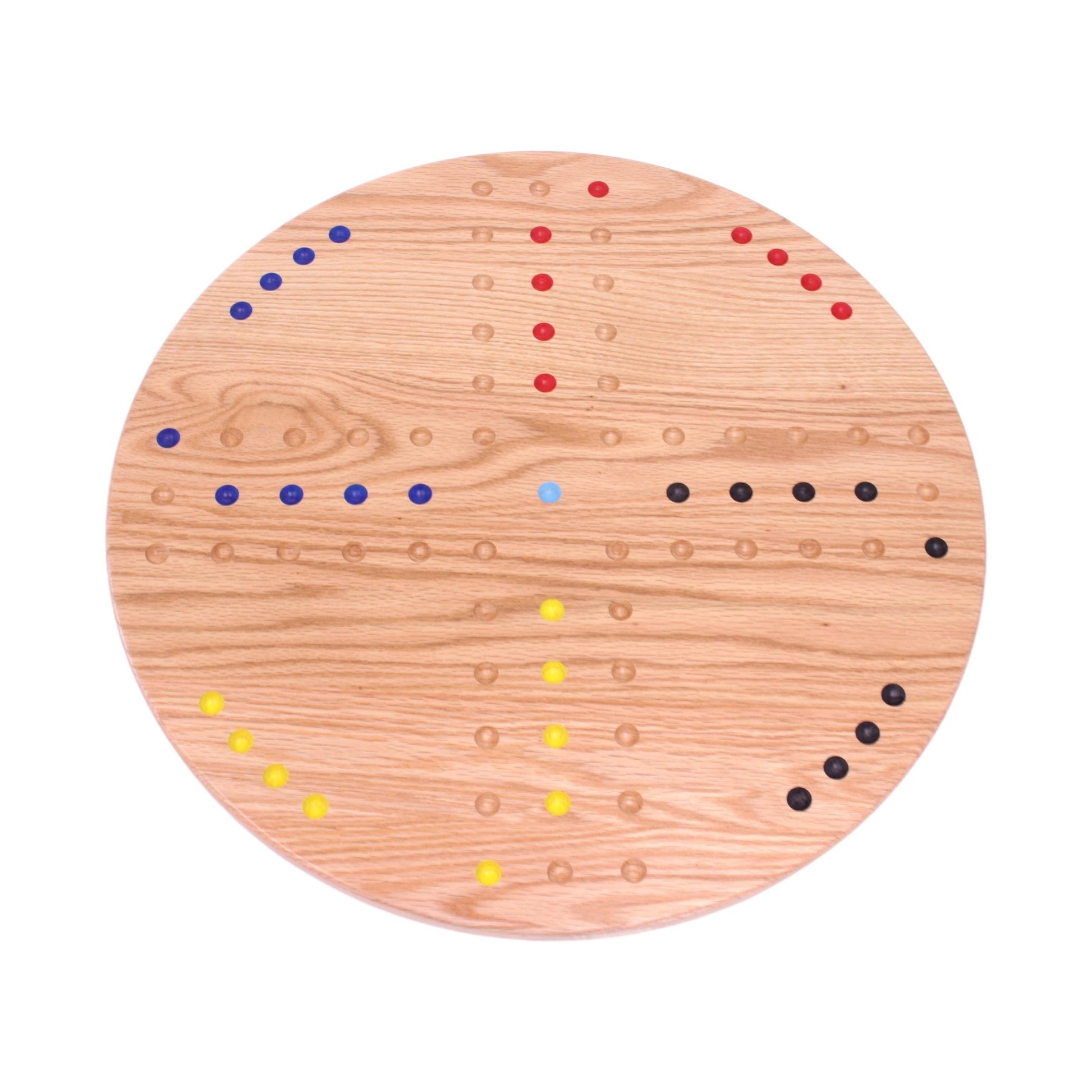 Wahoo Aggravation Game Board Solid Red Oak Wood Double Sided