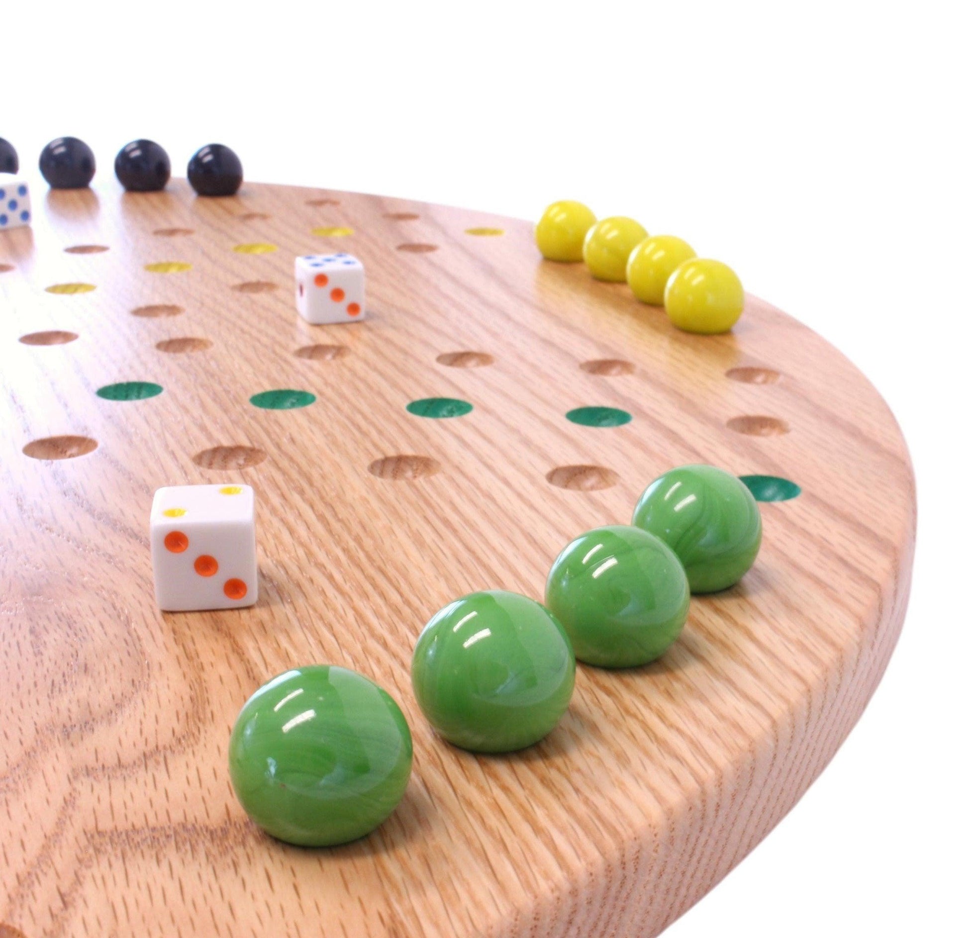 Wahoo Aggravation Game Board Solid Red Oak Wood Double Sided