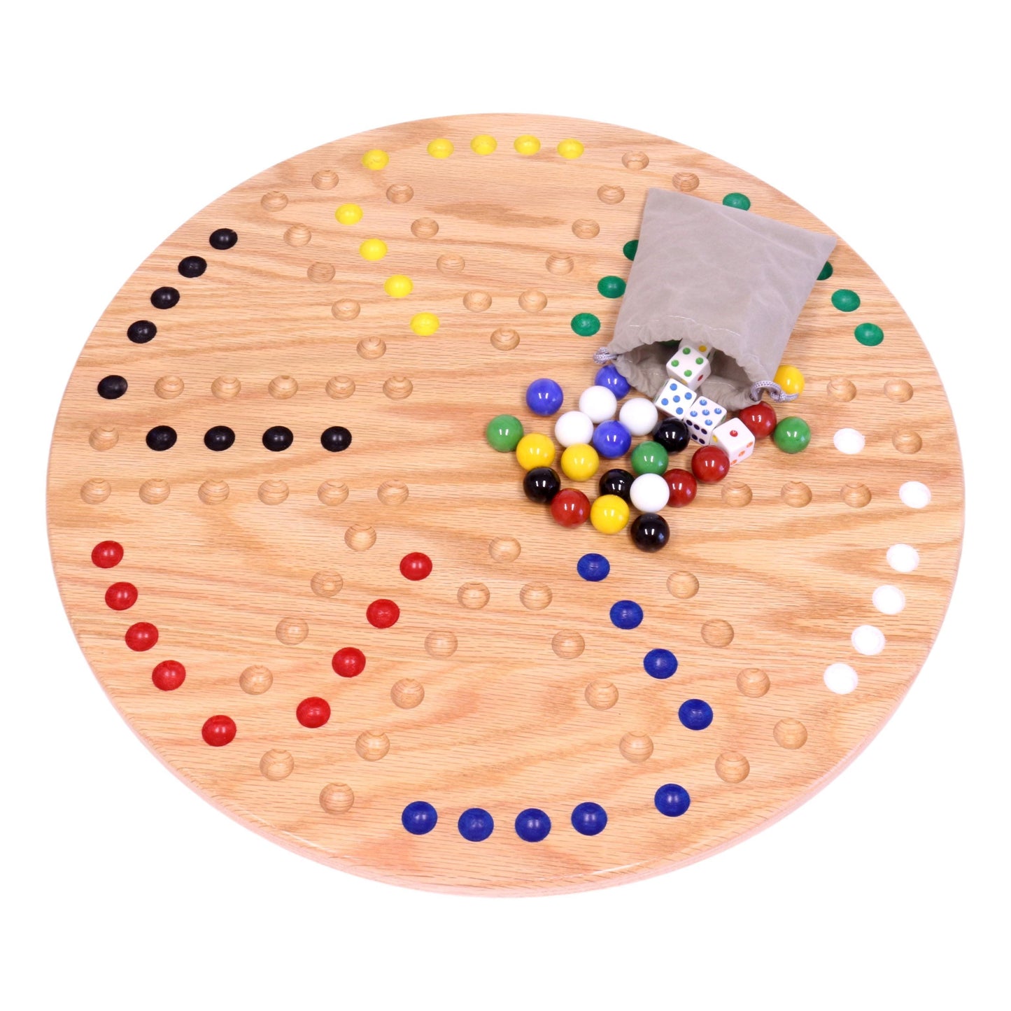Wahoo Aggravation Game Board Solid Red Oak Wood Double Sided
