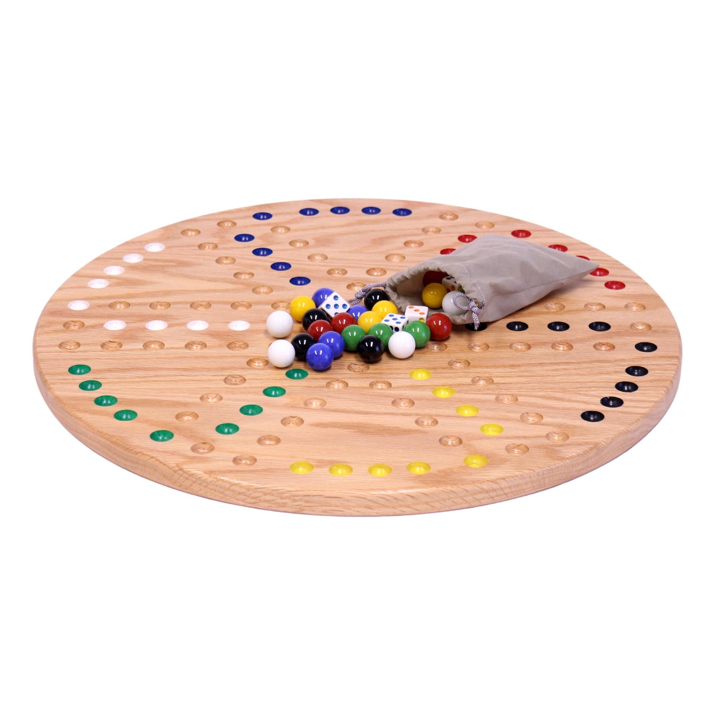 Wahoo Aggravation Game Board Solid Red Oak Wood Double Sided