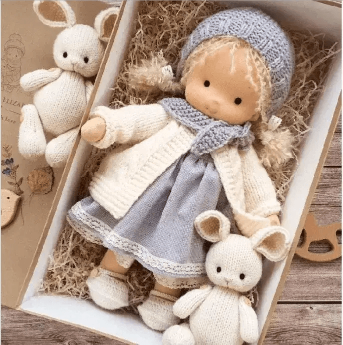 Waldorf Doll Handmade Dress Up Toy For Kids Soft Comfort - ToylandEU