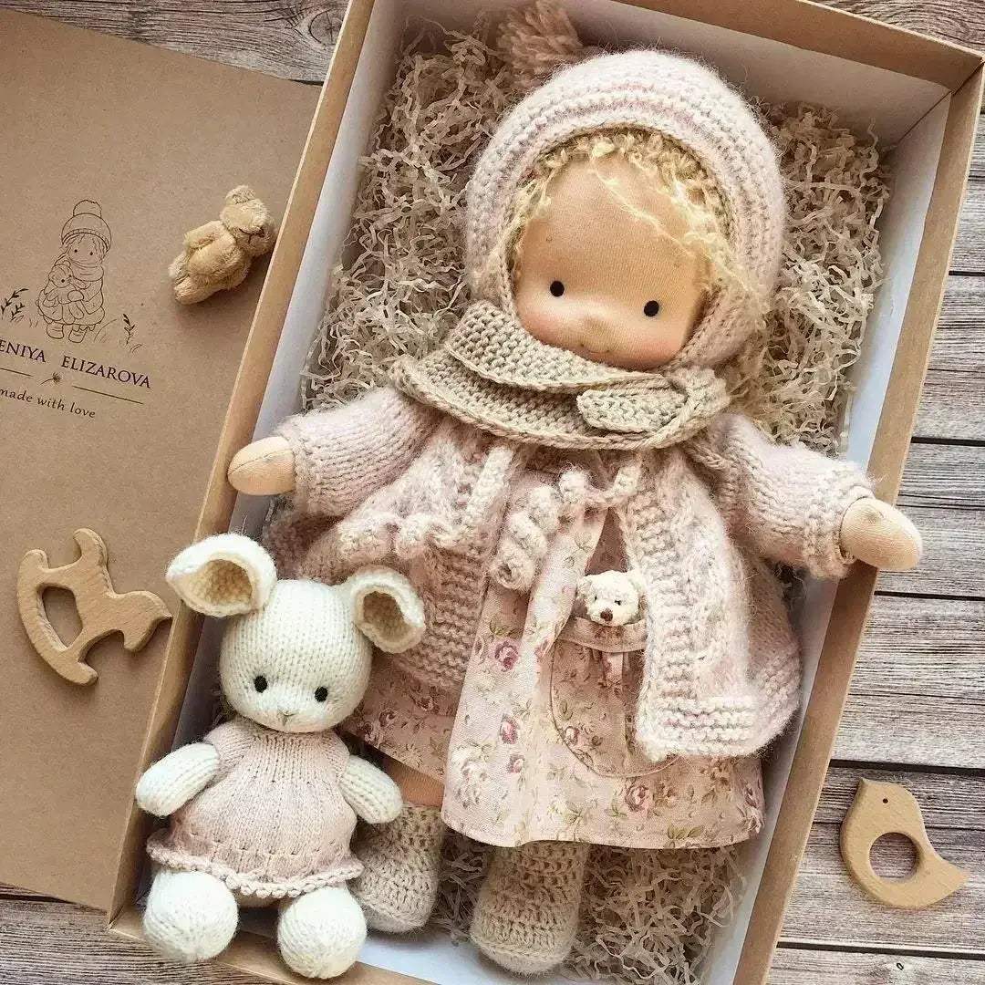 Waldorf Doll Handmade Dress Up Toy For Kids Soft Comfort - ToylandEU