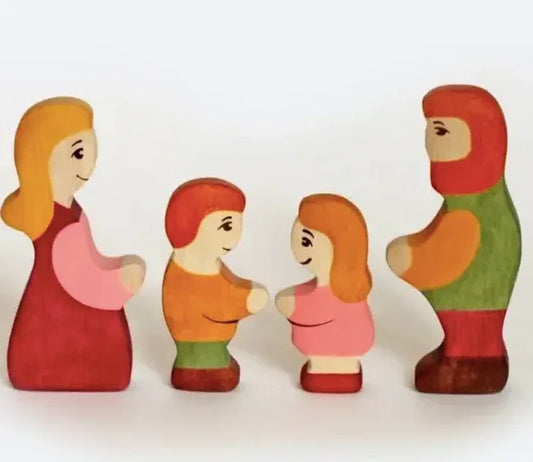 Waldorf Wooden Family Figurines Set For Imaginative Play - ToylandEU