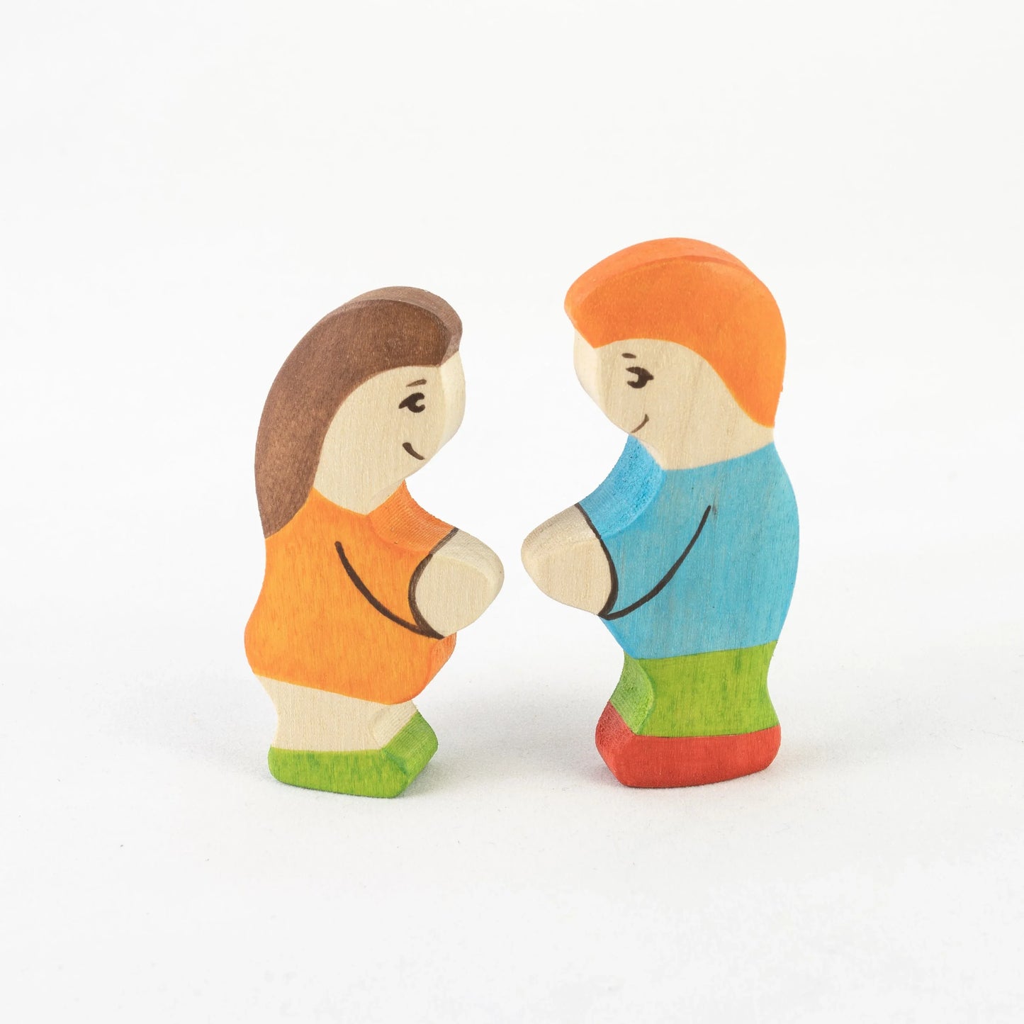 Waldorf Wooden Farm Family Set Hand Carved and Painted - ToylandEU