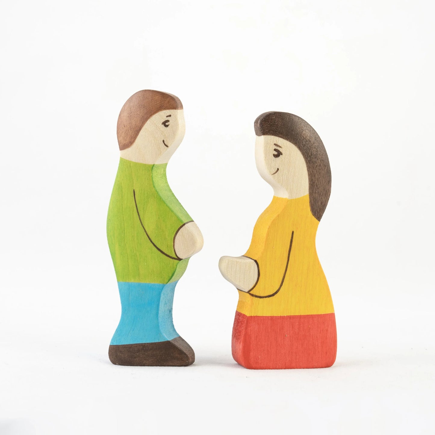 Waldorf Wooden Farm Family Set Hand Carved and Painted - ToylandEU