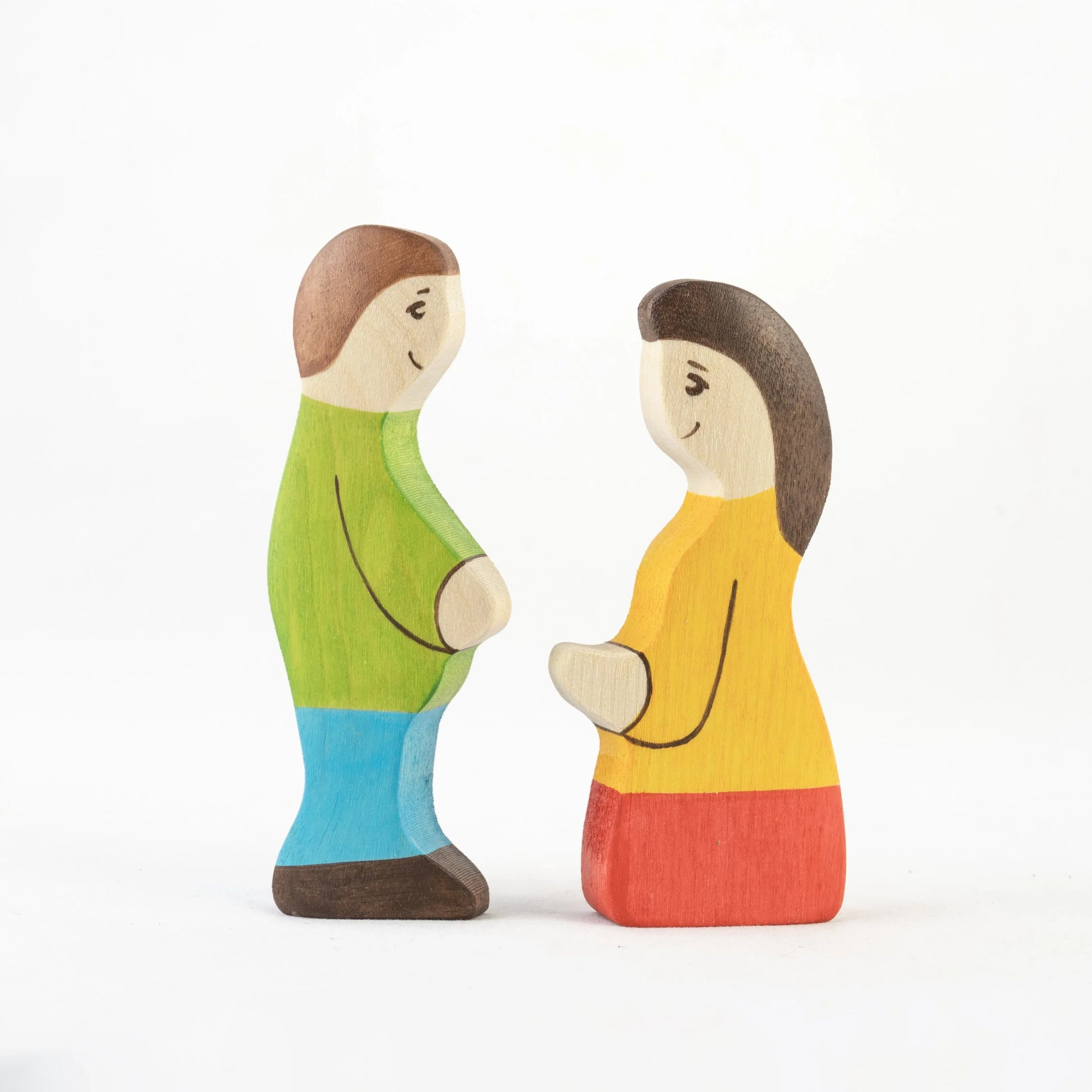 Waldorf Wooden Farm Family Set Hand Carved and Painted - ToylandEU