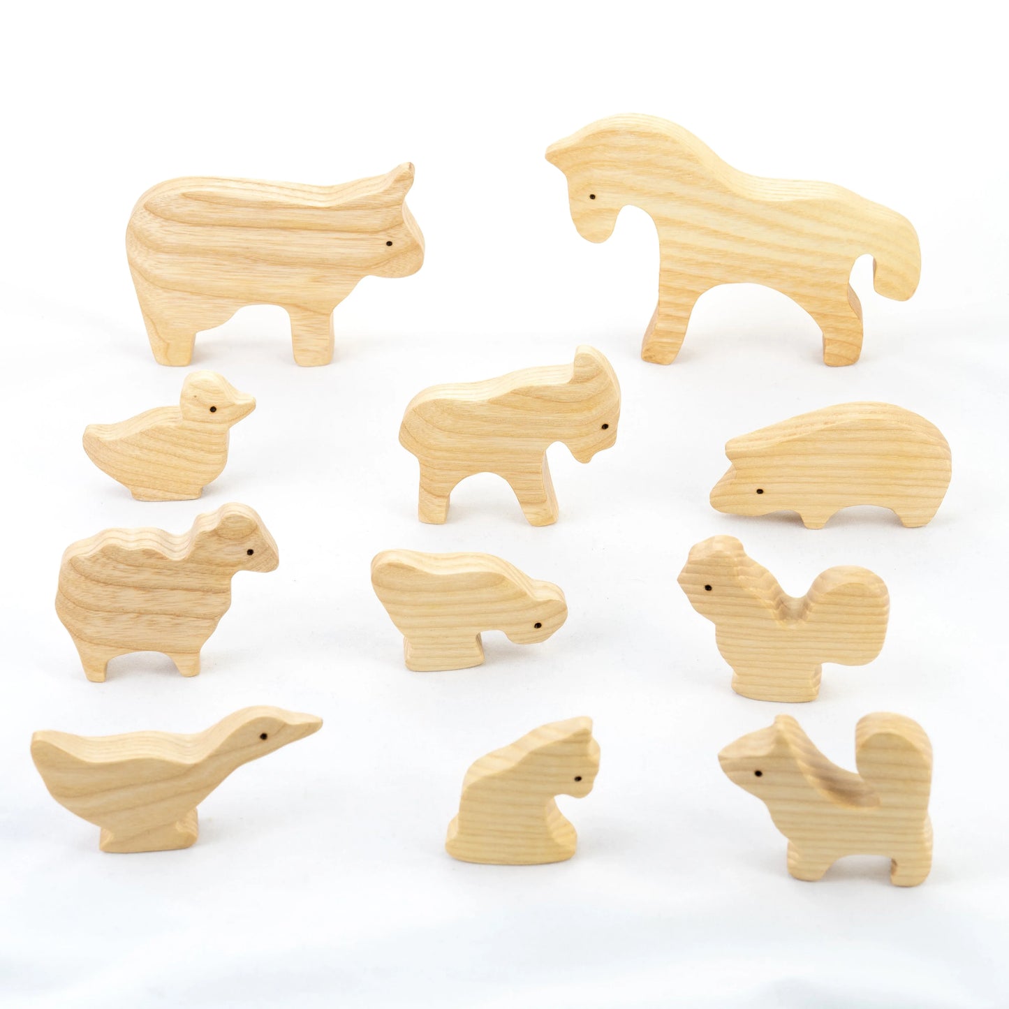 Waldorf Wooden Farm Animals Set For Creative Imaginative Play - ToylandEU