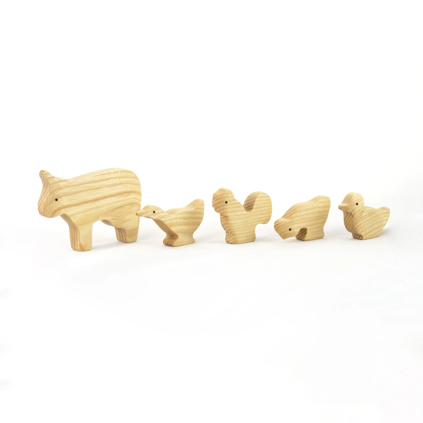 Waldorf Wooden Farm Animals Set For Creative Imaginative Play - ToylandEU