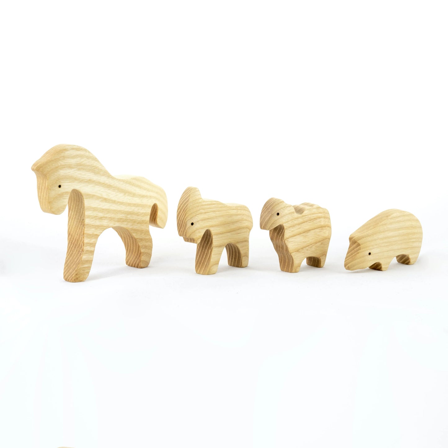 Waldorf Wooden Farm Animals Set For Creative Imaginative Play - ToylandEU