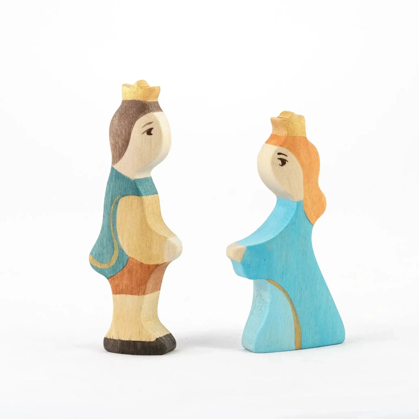 Waldorf Wooden Prince and Princess Figures Handcrafted for Imaginative Play - ToylandEU