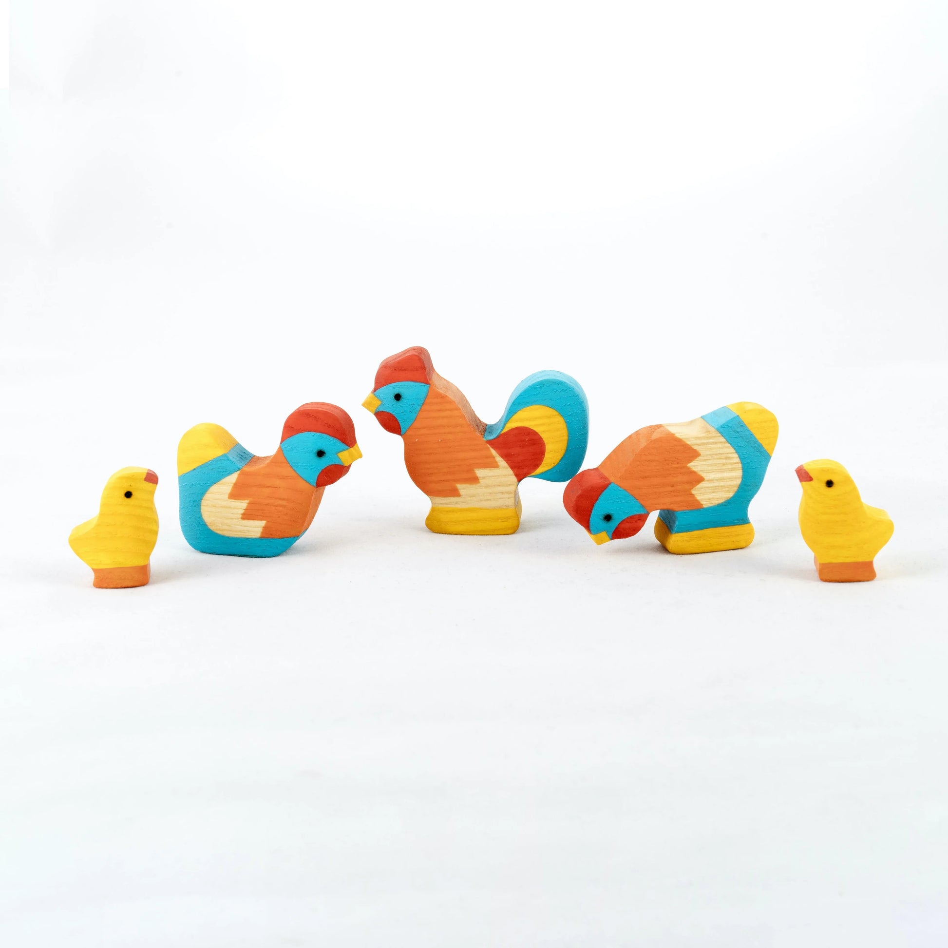 Waldorf Wooden Rooster With Chickens Educational Set - ToylandEU