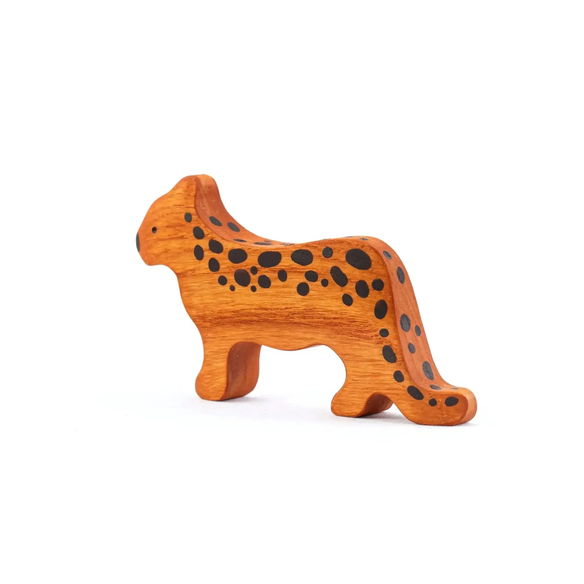 Waldorf Wooden Safari Animals Set Of 9 Hand Painted - ToylandEU