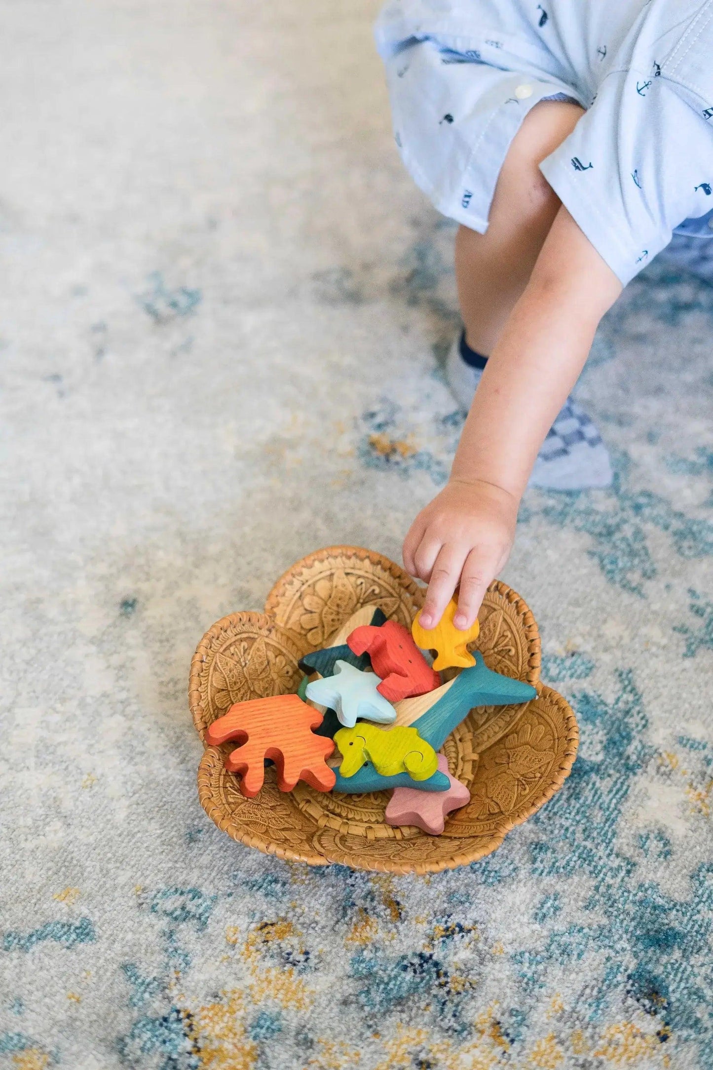  Waldorf Wooden Sea Creatures Set 10 Colorful Pieces -  ToylandEU™