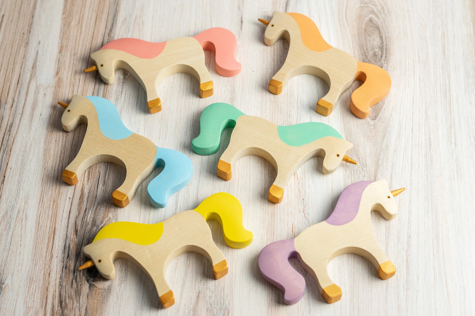 Handmade Wooden Unicorn Toy With Smooth Finish And Safe Paint - ToylandEU