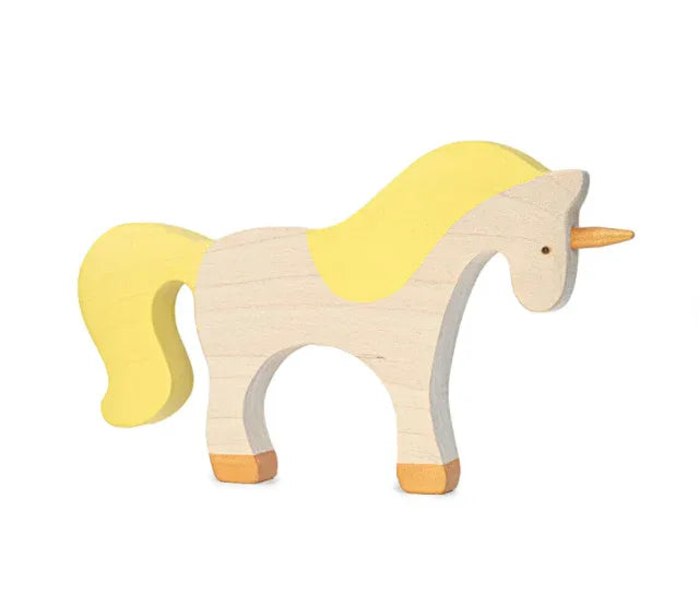 Handmade Wooden Unicorn Toy With Smooth Finish And Safe Paint - ToylandEU