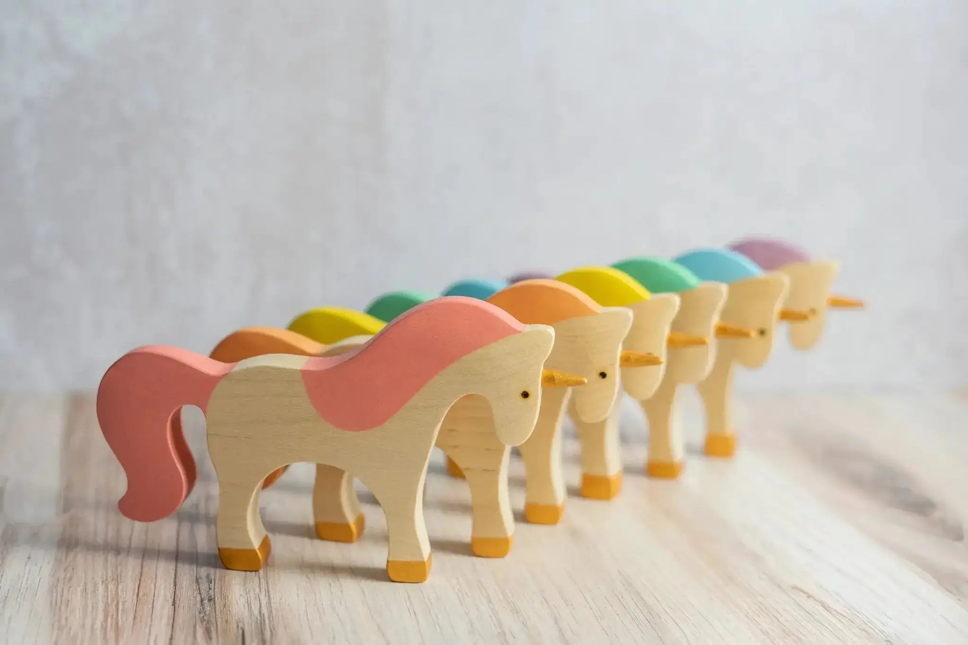 Handmade Wooden Unicorn Toy With Safe Water Based Paint - ToylandEU