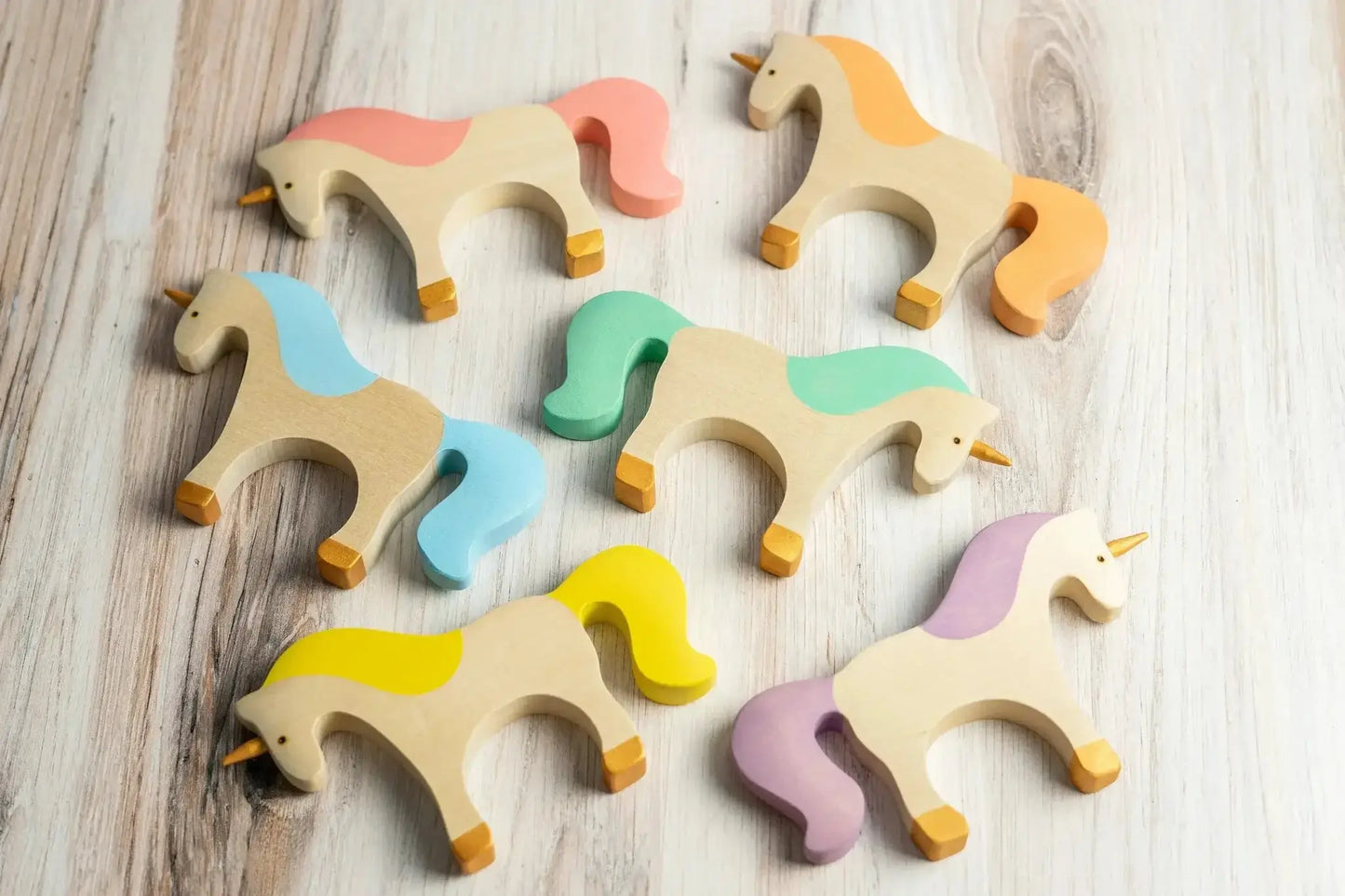 Handmade Wooden Unicorn Toy With Safe Water Based Paint - ToylandEU