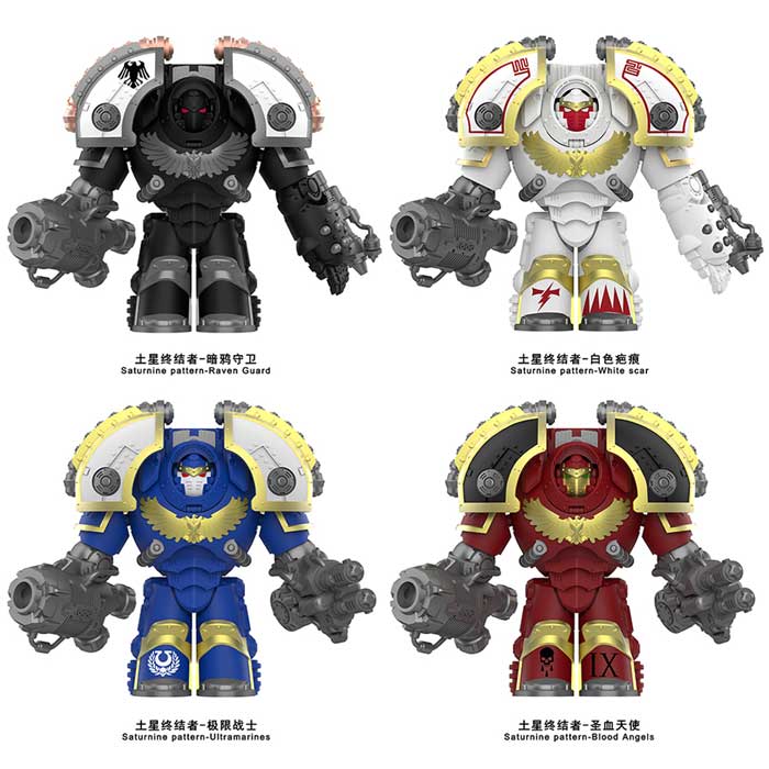  Warhammer 40,000 Saturnine Terminator Minifigures Four 