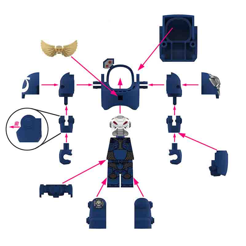 Warhammer 40k Minifigure | LEGO Compatible Big | Toylandeu™