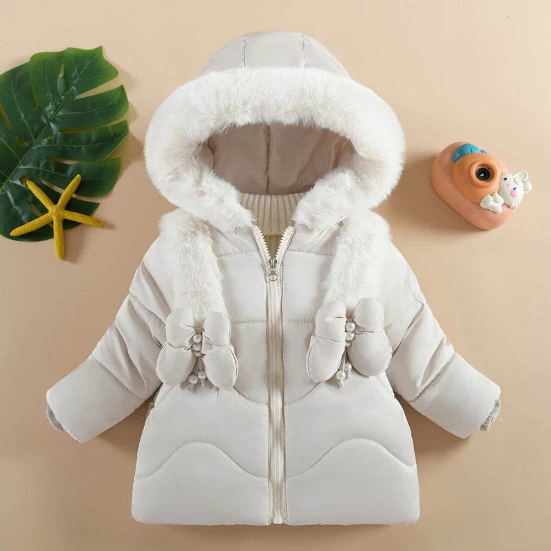 Warm Baby Girls Jacket Hooded Butterfly Print For 1 4 Years - ToylandEU