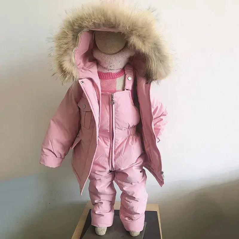  Warm Baby Winter Down Jacket Snowsuit Real Fur Collar -  ToylandEU™