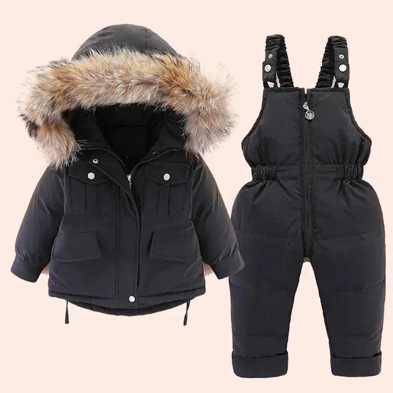  Warm Baby Winter Down Jacket Snowsuit Real Fur Collar -  ToylandEU™