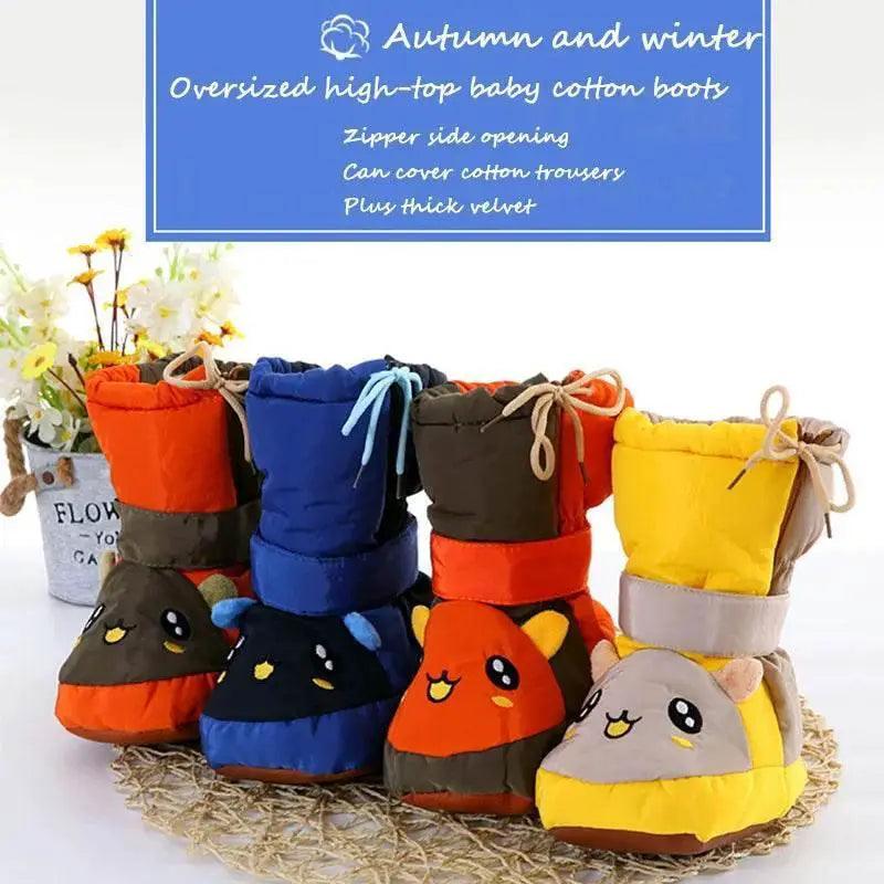 Warm Cartoon Toddler Winter Boots with Side Zipper and Thick Cotton Lining for Infants -  ToylandEU™