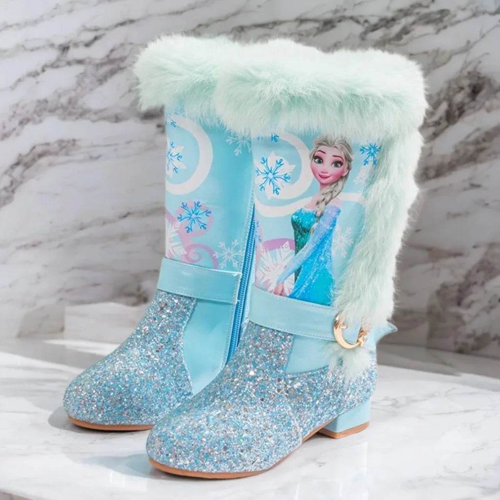 Warm Disney Girls Boots Knee High Plush Snow For Girls - ToylandEU