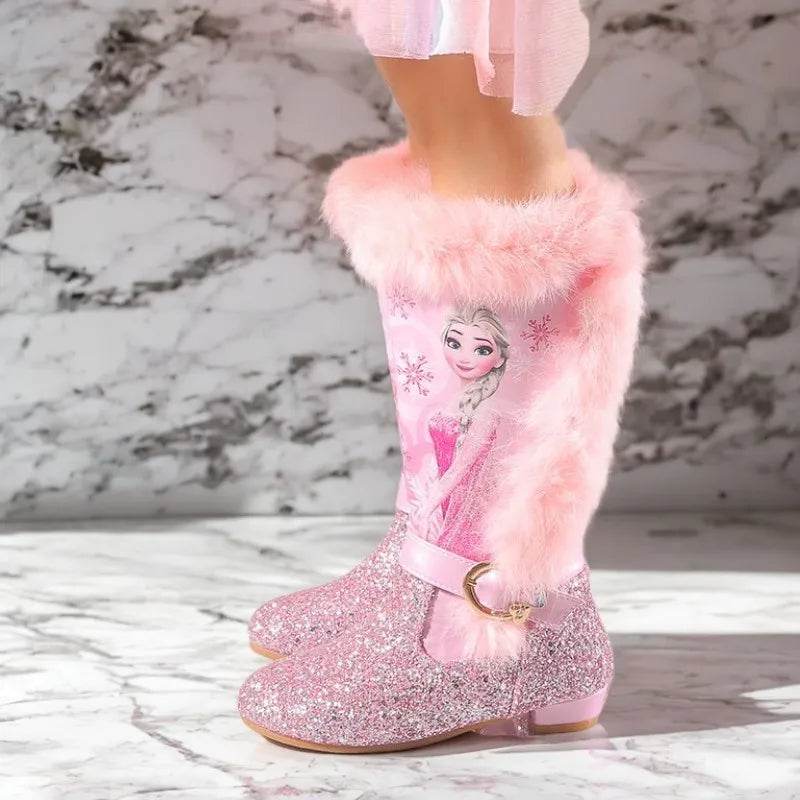 Warm Disney Girls Boots Knee High Plush Snow For Girls - ToylandEU