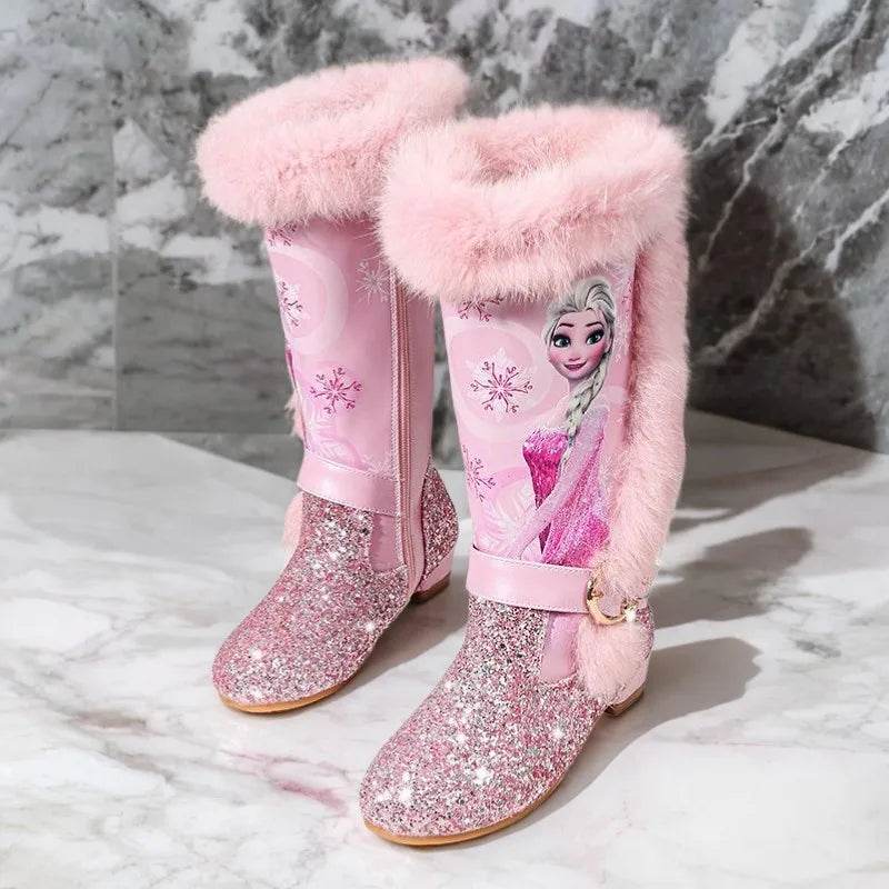 Warm Disney Girls Boots Knee High Plush Snow For Girls - ToylandEU