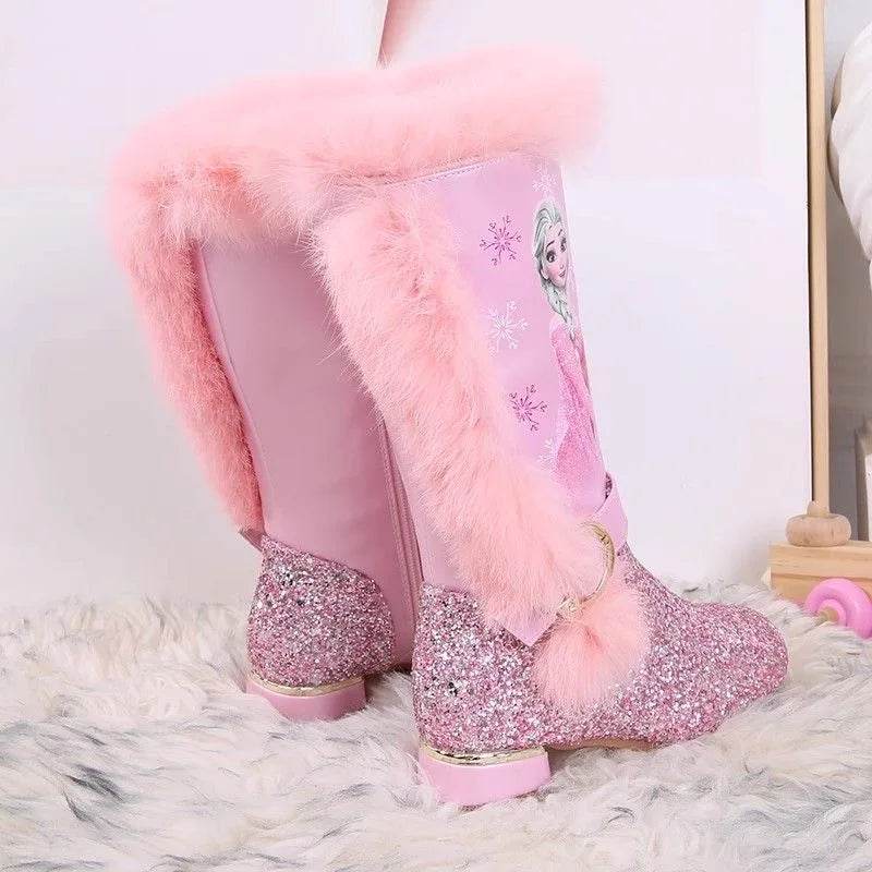 Warm Disney Girls Boots Knee High Plush Snow For Girls - ToylandEU