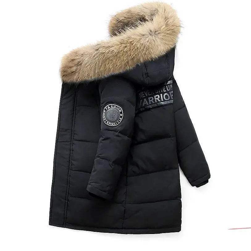 Warm Down Jacket Hooded Waterproof Letter Sticker Boys - ToylandEU