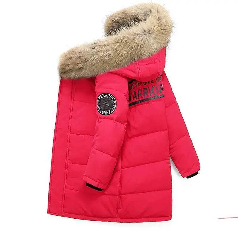 Warm Down Jacket Hooded Waterproof Letter Sticker Boys - ToylandEU