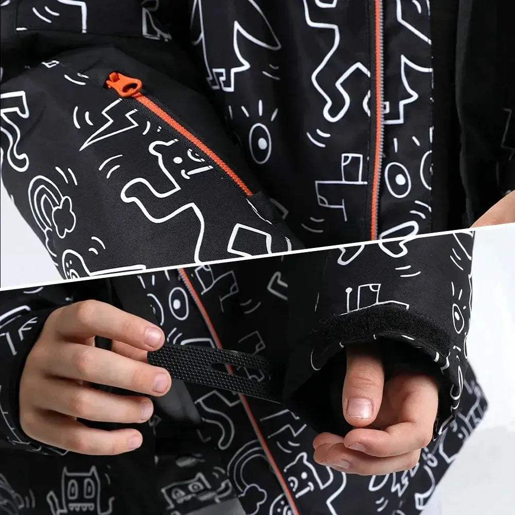 Warm Hooded Windproof Kids Ski Suit For Winter Snowboarding - ToylandEU