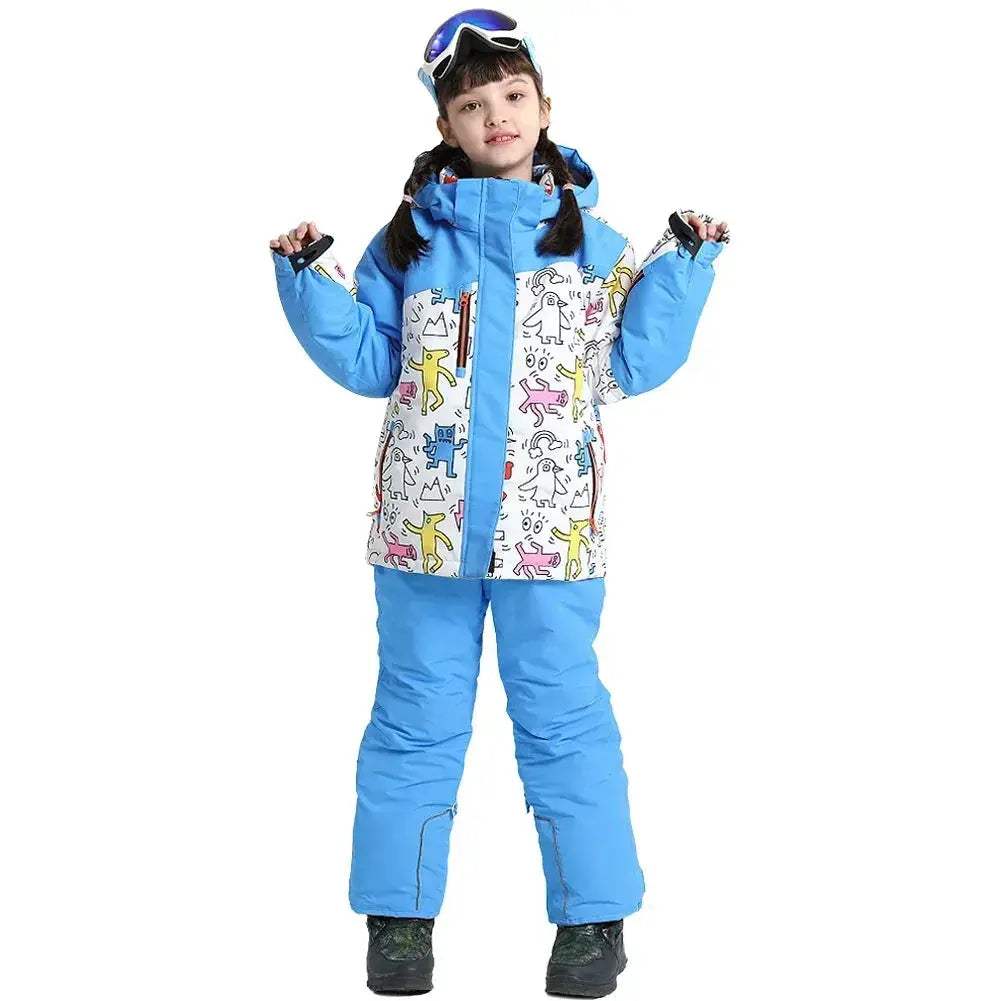Warm Hooded Windproof Kids Ski Suit For Winter Snowboarding - ToylandEU