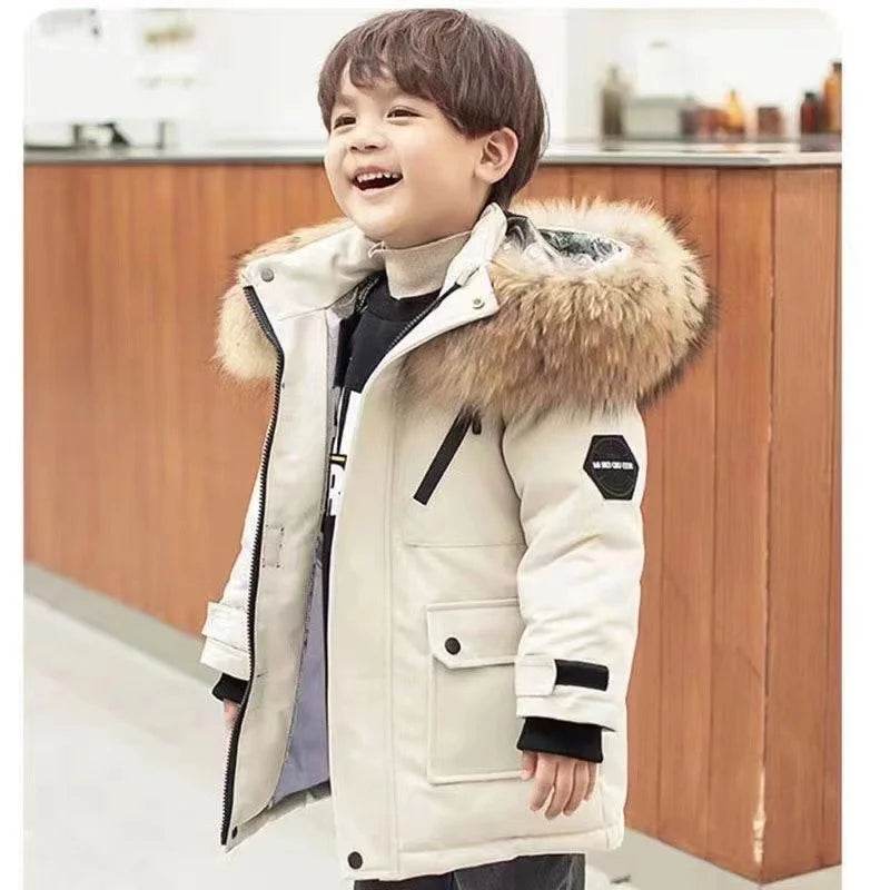 Warm Jacket Hooded Fur Collar And Padded Winter For Kids - ToylandEU