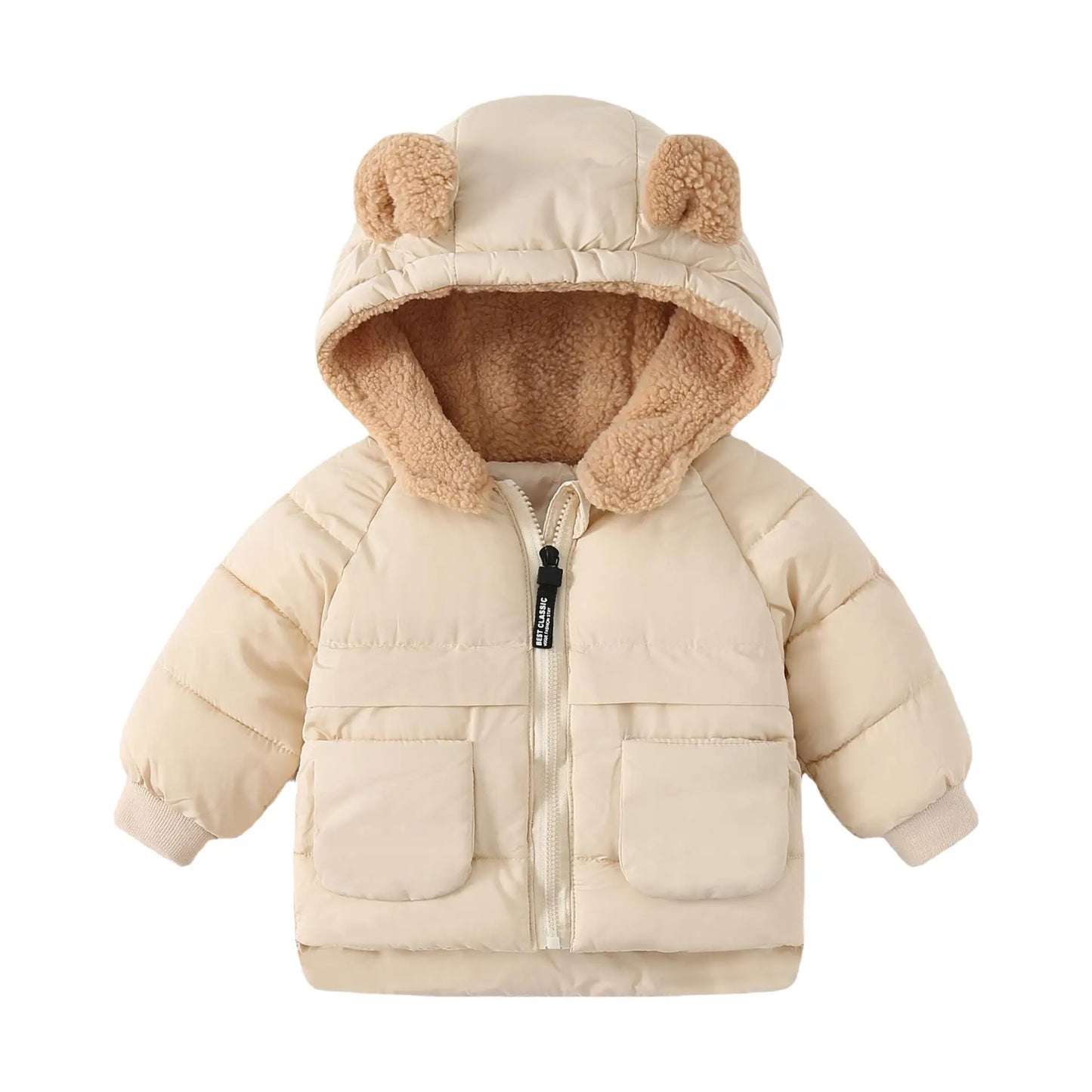 Warm Kids Parka With Cartoon Bear Ears Hood For Ages 3 To 6 - ToylandEU