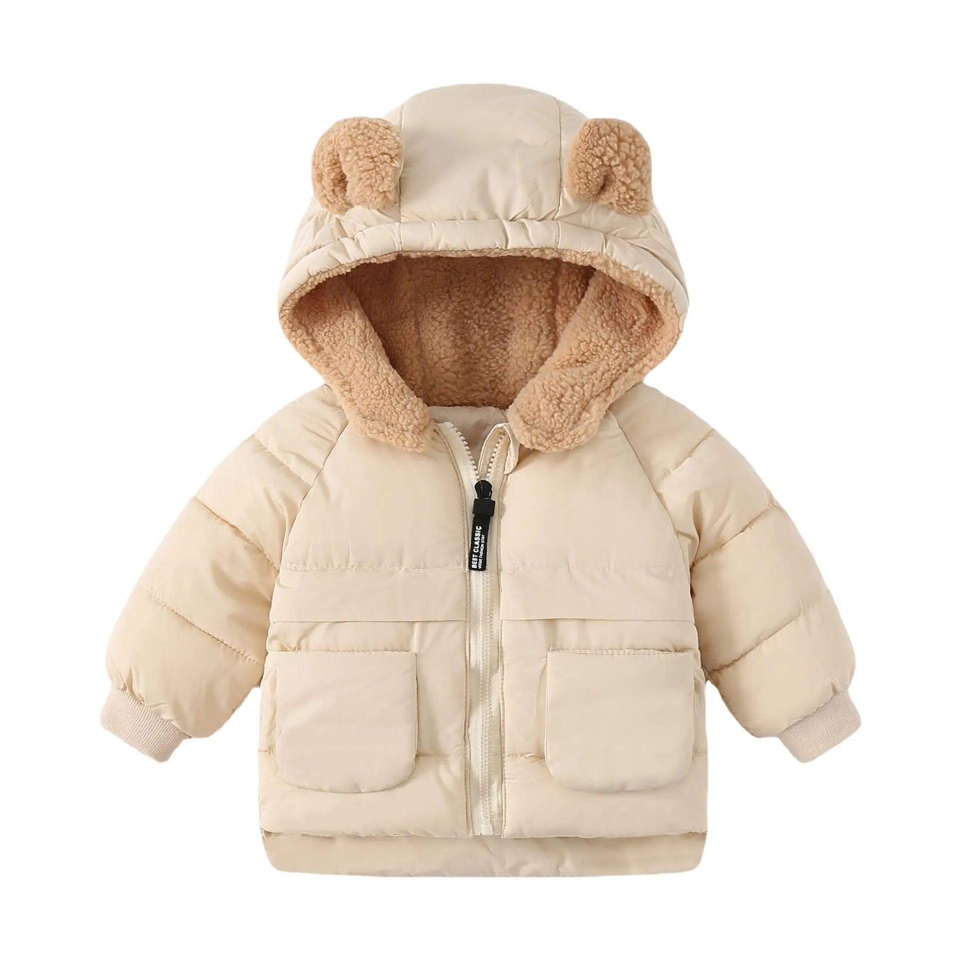 Warm Kids Parka With Cartoon Bear Ears Hood For Ages 3 To 6 - ToylandEU