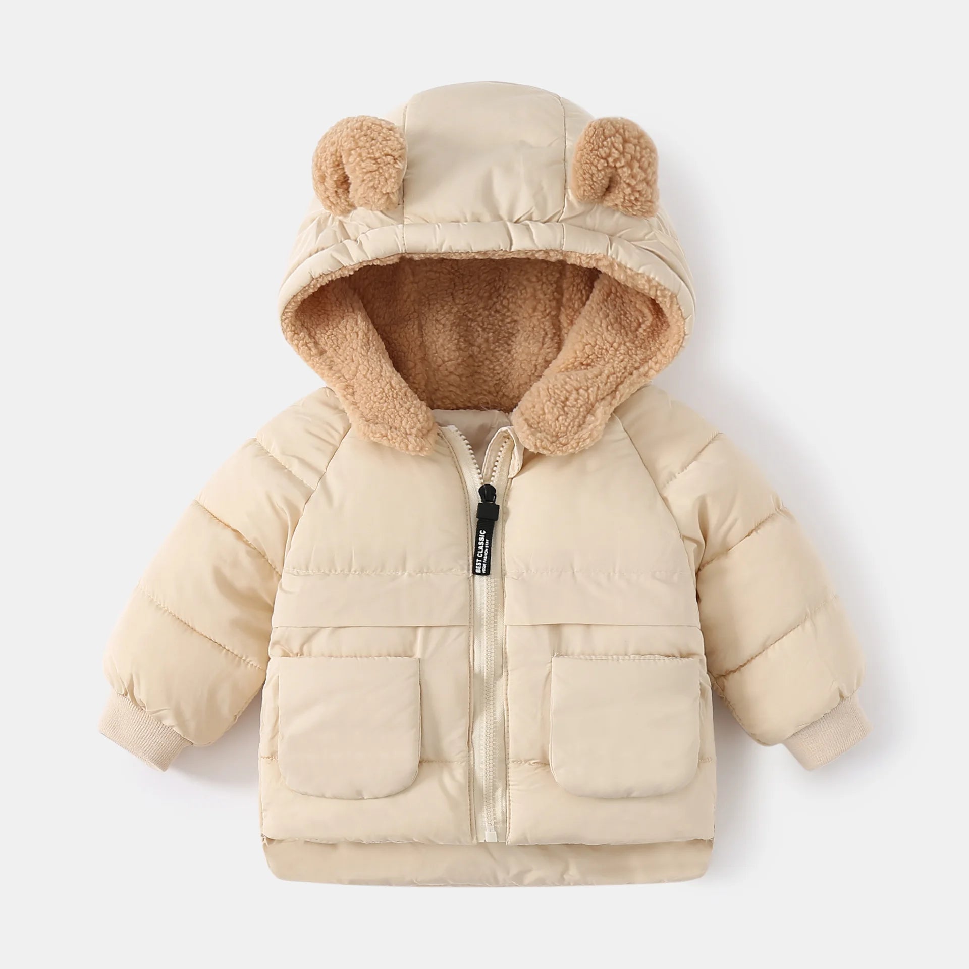 Warm Kids Parka With Cartoon Bear Ears Hood For Ages 3 To 6 - ToylandEU