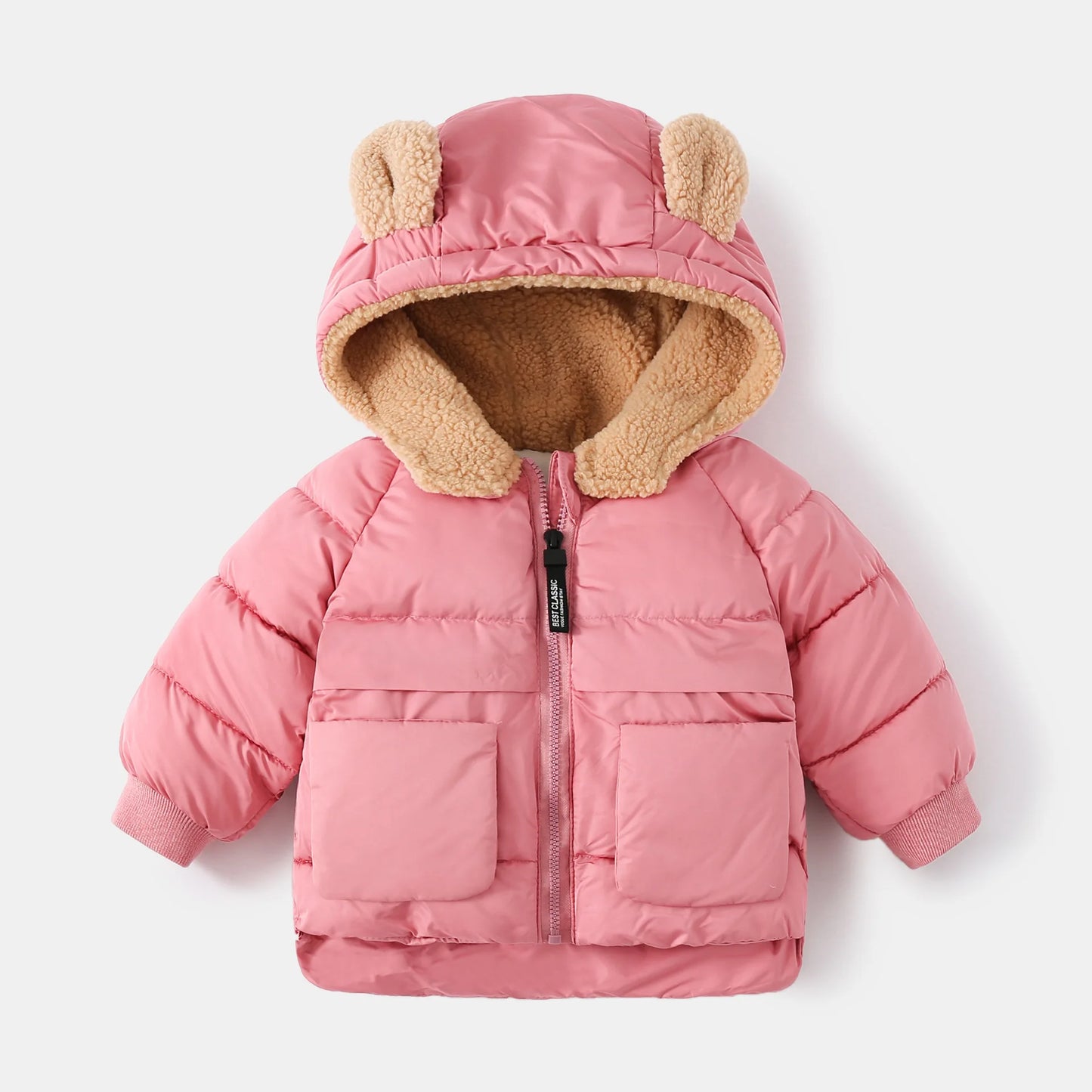 Warm Kids Parka With Cartoon Bear Ears Hood For Ages 3 To 6 - ToylandEU
