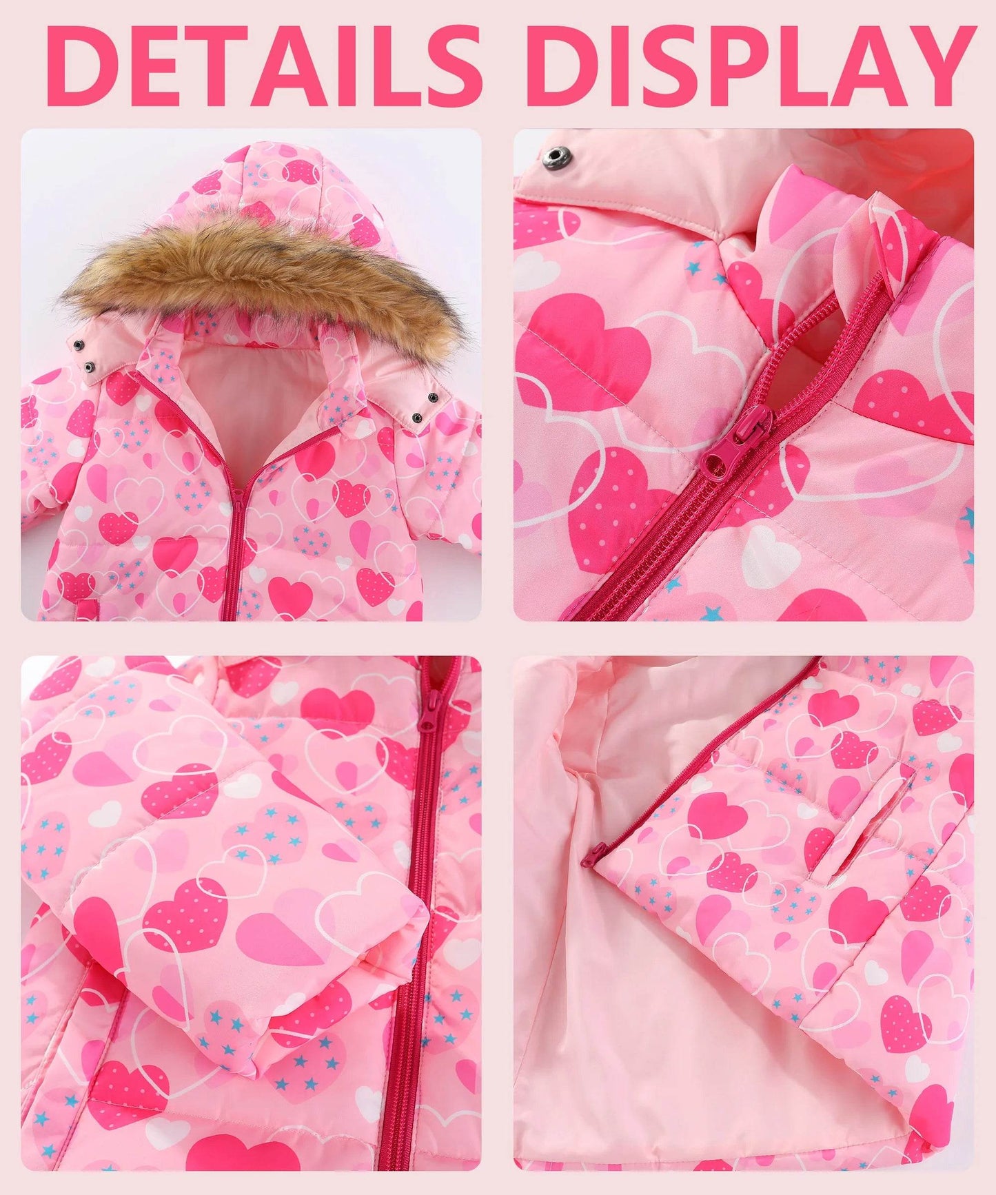 Warm Kids Ski Suit Hooded Cotton Filled Insulated Winter - ToylandEU