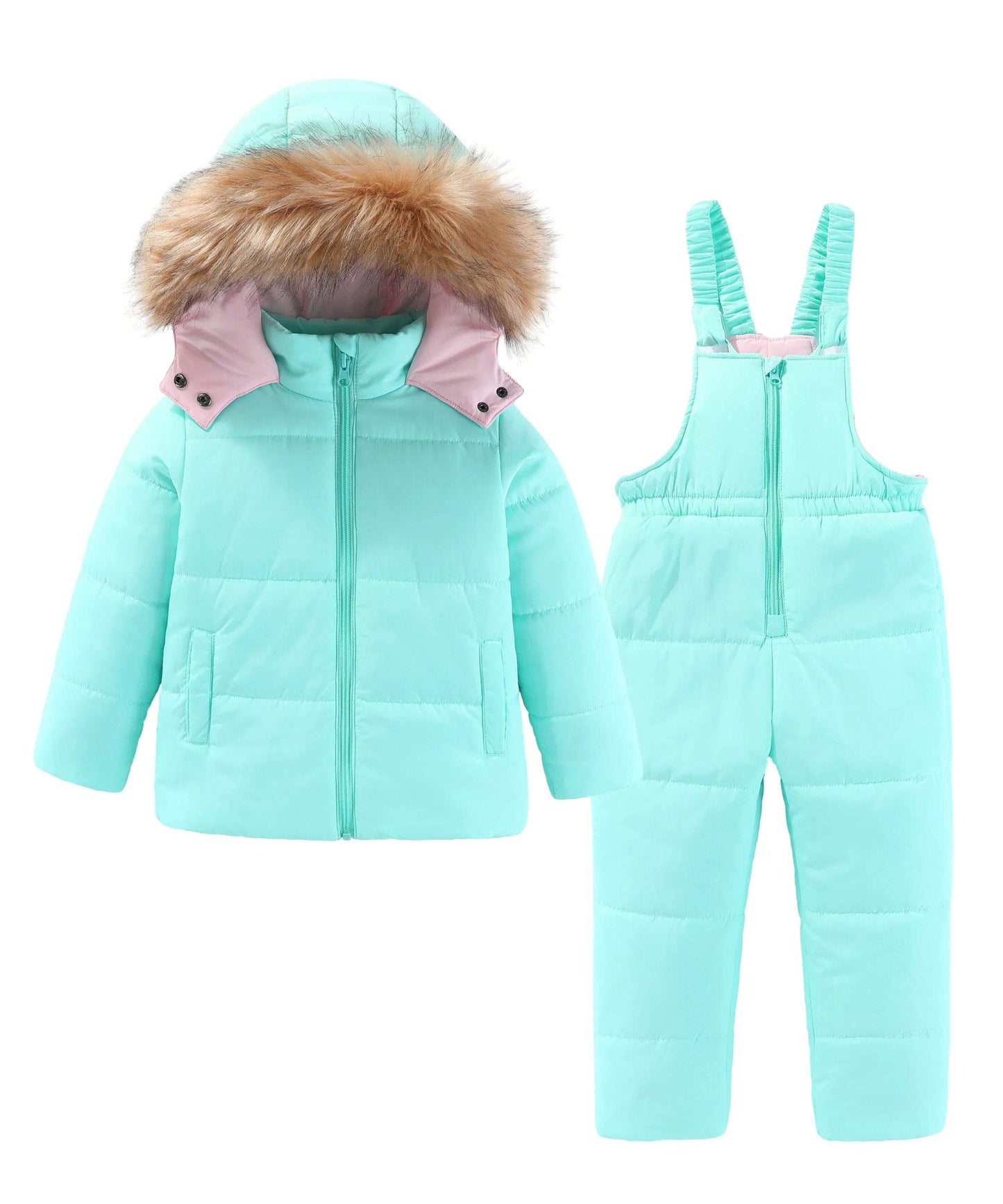 Warm Kids Ski Suit Hooded Cotton Filled Insulated Winter - ToylandEU