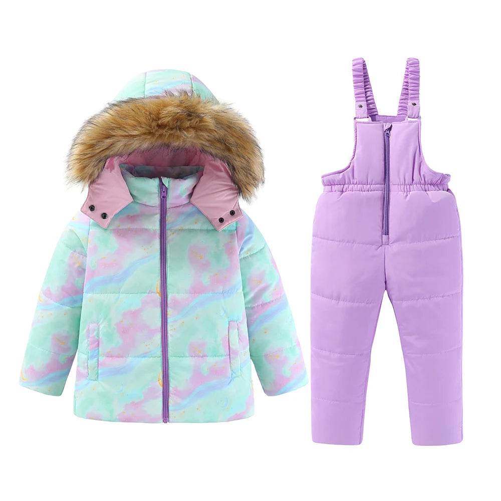 Warm Kids Ski Suit Hooded Cotton Filled Insulated Winter - ToylandEU