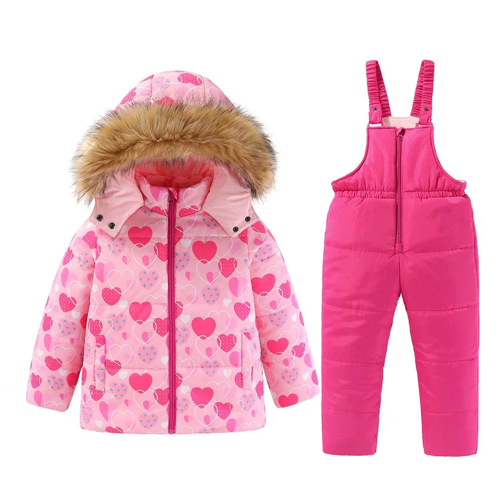 Warm Kids Ski Suit Hooded Cotton Filled Insulated Winter - ToylandEU